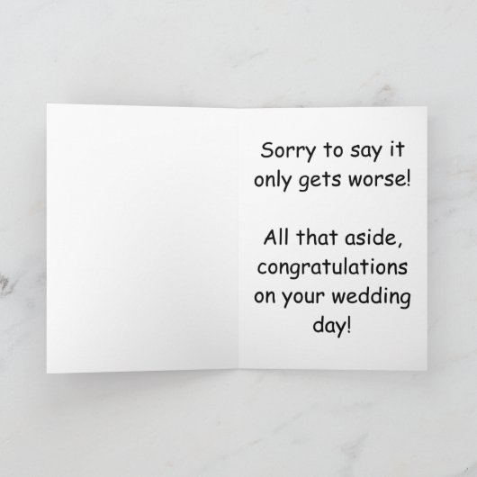 BRÄUTIGAM UND GEPINKELTE HOSEN-Hochzeitskarte Karte (Innenseite)