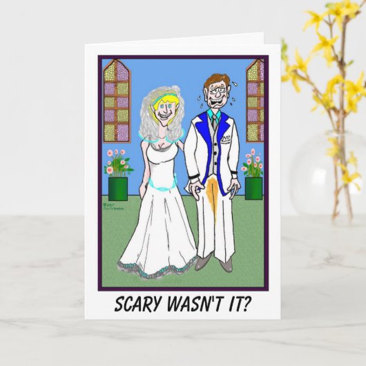 BRÄUTIGAM UND GEPINKELTE HOSEN-Hochzeitskarte Karte (Gelbe Blume)