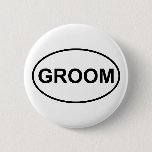 Bräutigam-Wedding Oval Button (Vorderseite)