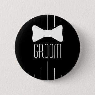Bräutigam-Weiß Bowtie Button