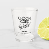 Bräutigam wird wild Junggesellenabschied Schnapsglas (Vorderseite)