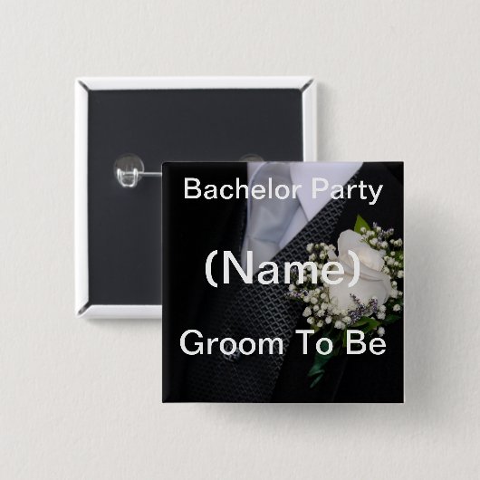 Bräutigam zum zu sein button (Vorne & Hinten)