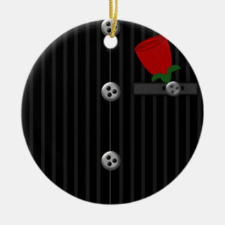 Bräutigameschwarzer grauer Pinstripe-Anzug SEINE Keramik Ornament