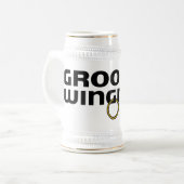 Bräutigamewingman-Junggeselle-Party Stein Bierglas (Vorderseite Links)