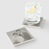 Brautjubiläum Foto modern Steinuntersetzer (Seitenansicht)