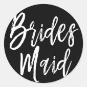 Brautjungern | Script Style Wedding Runder Aufkleber (Vorderseite)