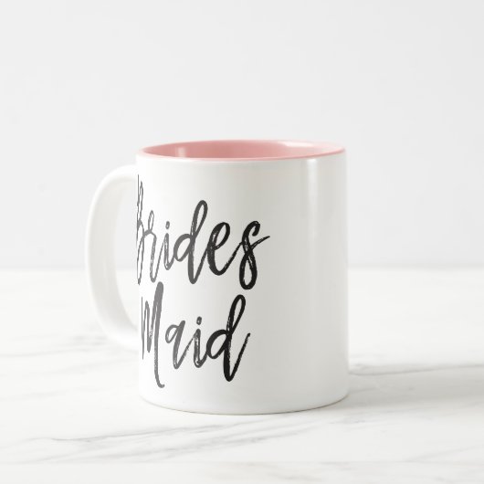 Brautjungern | Skriptstil Custom Wedding Zweifarbige Tasse (Vorderseite Links)