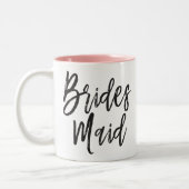 Brautjungern | Skriptstil Custom Wedding Zweifarbige Tasse (Links)