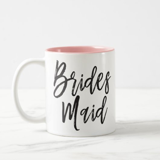 Brautjungern | Skriptstil Custom Wedding Zweifarbige Tasse (Links)