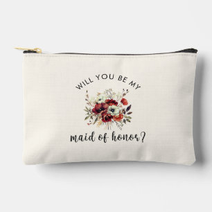 Brautjungfer Antrag Blumen-Make-up-Tasche Zubehörtasche