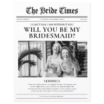 Brautjungfer Antrag Zeitung Hochzeitspapierblatt