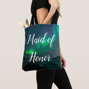 Brautjungfer Aurora Lights Skript Elegante Hochzei Tasche