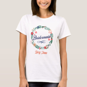 Brautjungfer. Bearbeitbarer Name. T-Shirt