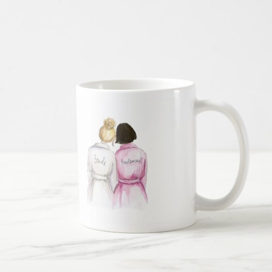 Brautjungfer? Blonde Brötchen-Braut-dunkles Kaffeetasse (Rechts)