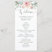 Brautjungfer Blumen Hochzeit. Wasserfarbene elegan Programm (Vorderseite)