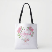 Brautjungfer Blumen Personalisierter Name Tasche (Vorderseite)