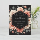 Brautjungfer Blush Petal Noir Einladung (Stehend Vorderseite)