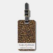 Brautjungfer Braut Boujee Trendiger Leopardenprint Gepäckanhänger (Vorderseite vertikal)