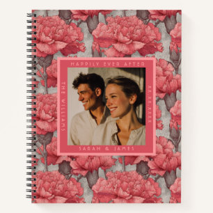 Brautjungfer Braut Hochzeit mit Vintage-Rosa-Nelke Notizblock