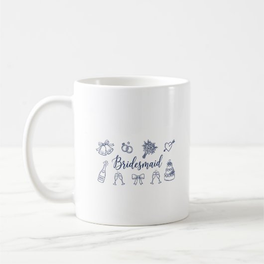 Brautjungfer Braut Squad Bow Brautparty Hochzeit Kaffeetasse (Links)