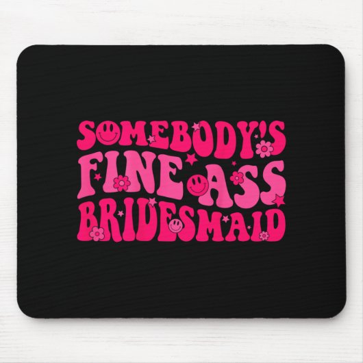 Brautjungfer Braut Squad Brautparty Groovy Jungges Mousepad (Vorne)