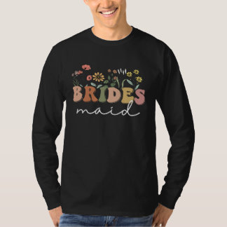 Brautjungfer Braut Squad Brautparty Wildblumen Ba T-Shirt