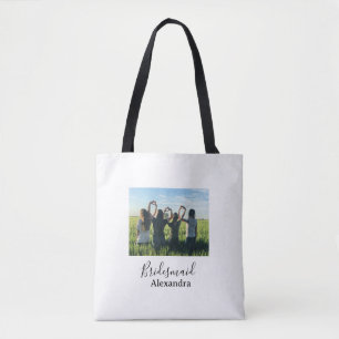 Brautjungfer Braut Squad Name Kalligrafie Foto Ges Tasche