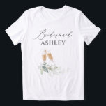 Brautjungfer Brunch mit der Braut Gold Grün Tri-Blend Shirt<br><div class="desc">Elegantes träumerisches Grün und Champagnergläser Brautjungfer T-Shirt</div>