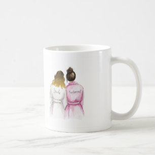 Brautjungfer? Brünettes Brötchen-Mädchen Tasse