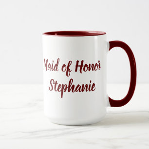 Brautjungfer Burgund Schrift Hochzeiten Tasse