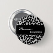 BRAUTJUNGFER Button-Knopf-grauer Leopard V207A6 Button (Vorne & Hinten)