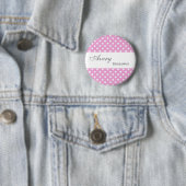 BRAUTJUNGFER Button-Knopf-Rosa-Polka-Punkte M404 Button (Beispiel)