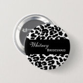 BRAUTJUNGFER Button-Knopf-Schwarz-weißer Leopard Button (Vorne & Hinten)