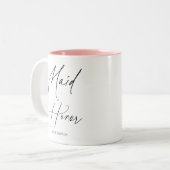 Brautjungfer Chic Schrift Zweifarbige Tasse (Vorderseite Links)