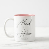 Brautjungfer Chic Schrift Zweifarbige Tasse (Links)