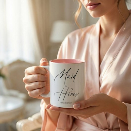 Brautjungfer Chic Schrift Zweifarbige Tasse