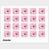 Brautjungfer-Cosmos-Blumen-Hochzeitsdusche-Script- Quadratischer Aufkleber (Blatt)