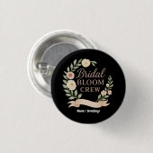 Brautjungfer Crew Florales Junggesellinnenabschied Button (Vorne & Hinten)