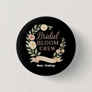 Brautjungfer Crew Florales Junggesellinnenabschied Button