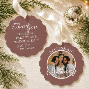 Brautjungfer Danke Andenken Hochzeit Ornament Karte