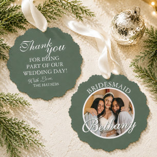 Brautjungfer Danke Andenken Hochzeit Ornament Karte