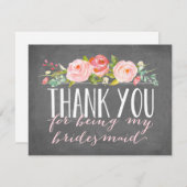 Brautjungfer danken Ihnen | Brautjungfer Dankeskarte (Vorne/Hinten)