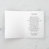 Brautjungfer danken Ihnen zu kardieren Dankeskarte (Innenseite)