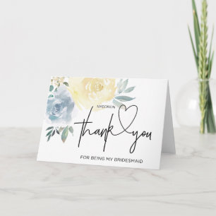 Brautjungfer Dankeschön-Geschenk Brautparty Blaue  Karte