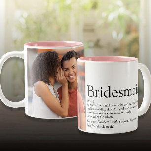 Brautjungfer Definitionsfoto Hochzeitsgeschenk Zweifarbige Tasse