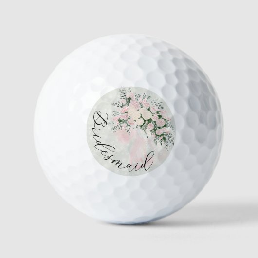 Brautjungfer Errötungs-Schleifen-Rosen-Wisterien-B Golfball (Vorderseite)