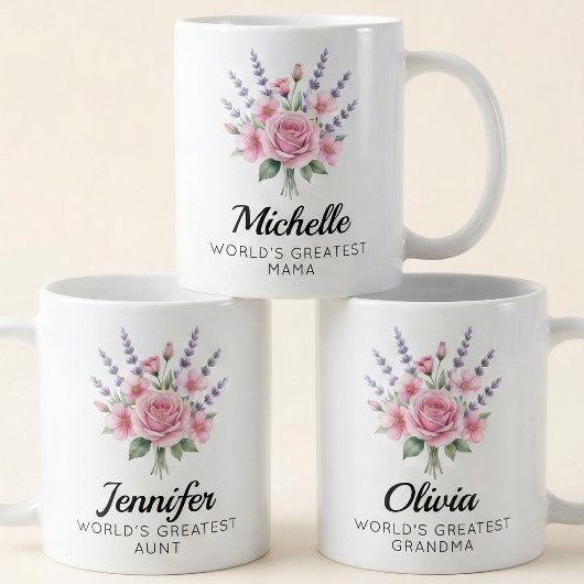 Brautjungfer | Florale Mama Oma Muttertag Name Kaffeetasse