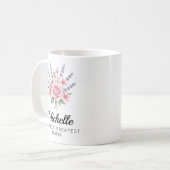 Brautjungfer | Florale Mama Oma Muttertag Name Kaffeetasse (Vorderseite Links)