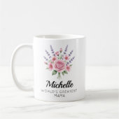 Brautjungfer | Florale Mama Oma Muttertag Name Kaffeetasse (Links)