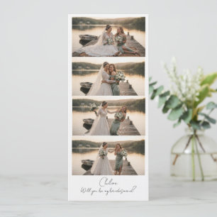 Brautjungfer-Foto-Streifen 4 Foto-Antragskarte Einladung